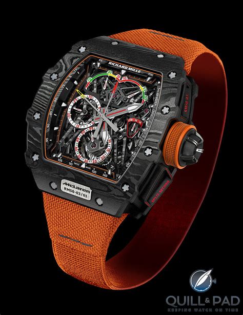 richard mille 50-03 tourbillon chronograph ultralight mclaren f1|mclaren tourbillon 50 03.